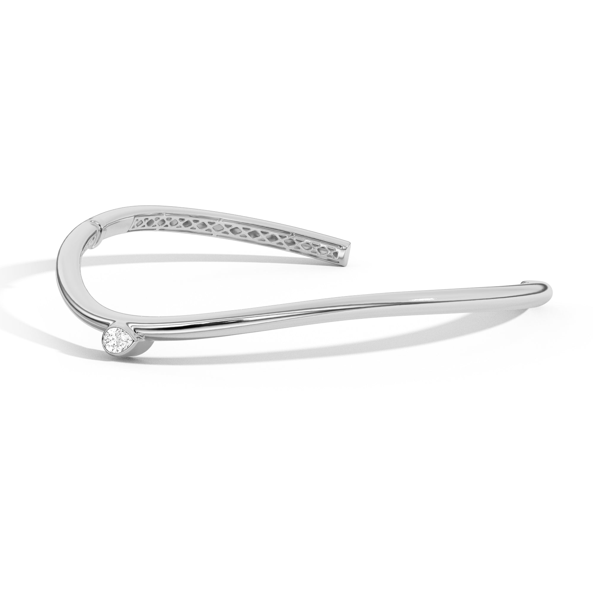 Shahla Karimi Jewelry Cloud Choker with Offset Pear 14K White Gold