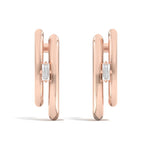Shahla Karimi Jewelry Double Cloud Earrings with Baguettes 14K Rose Gold
