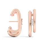 Shahla Karimi Jewelry Double Cloud Earrings with Baguettes 14K Rose Gold