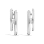Shahla Karimi Jewelry Double Cloud Earrings with Baguettes 14K White Gold