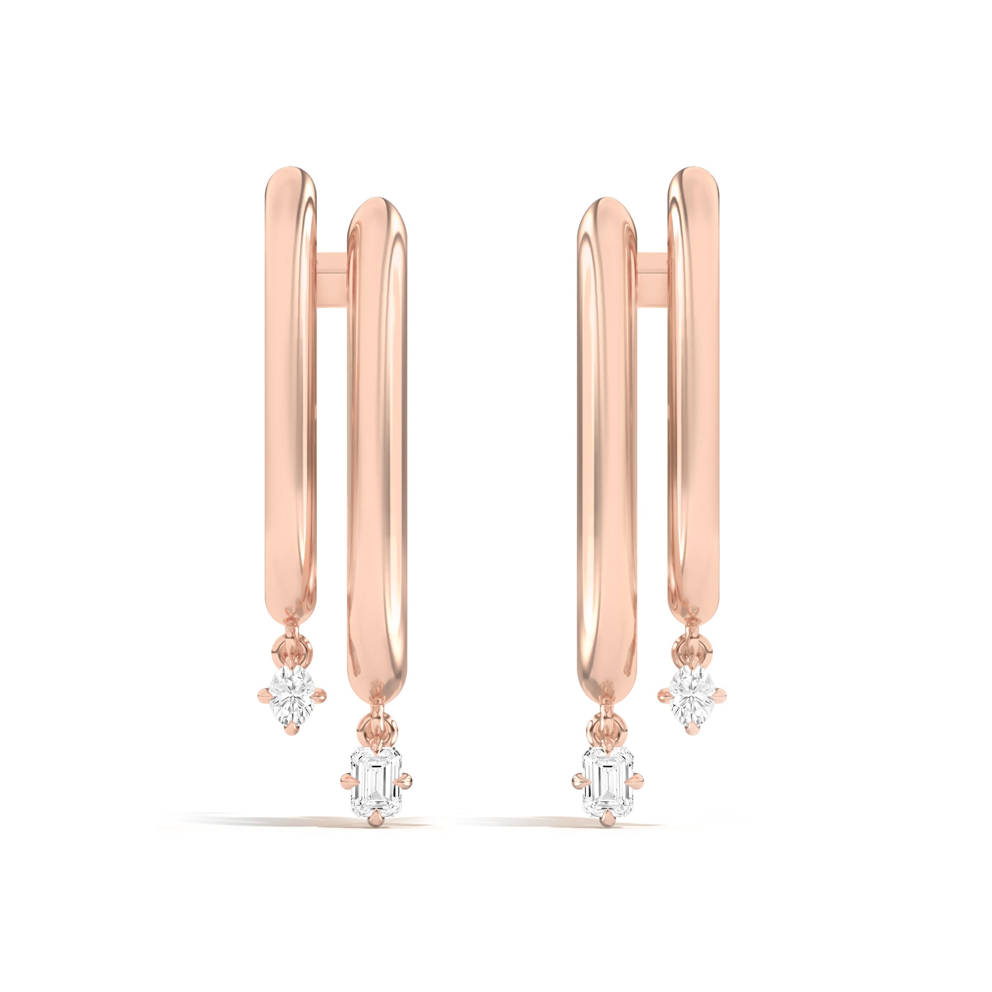 Shahla Karimi Jewelry Double Cloud Earrings with Dangles 14K Rose Gold