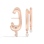 Shahla Karimi Jewelry Double Cloud Earrings with Dangles 14K Rose Gold