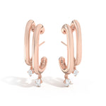 Shahla Karimi Jewelry Double Cloud Earrings with Dangles 14K Rose Gold