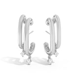 Shahla Karimi Jewelry Double Cloud Earrings with Dangles 14K White Gold