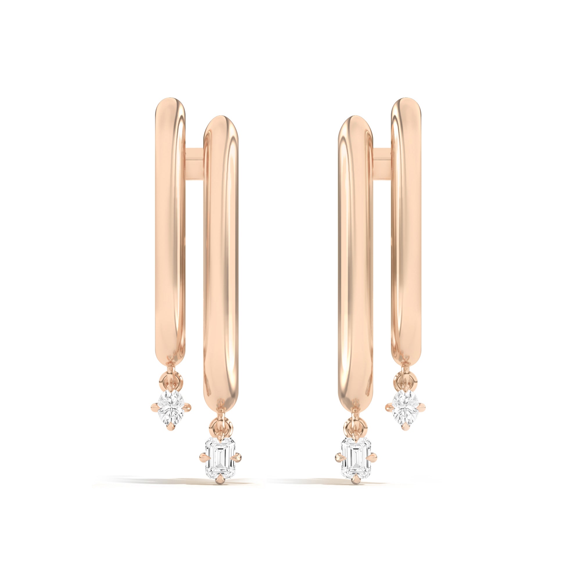 Shahla Karimi Jewelry Double Cloud Earrings with Dangles 14K Yellow Gold