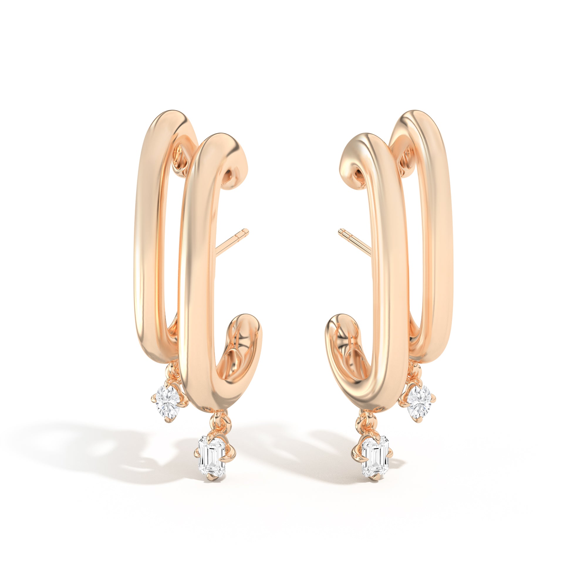 Shahla Karimi Jewelry Double Cloud Earrings with Dangles 14K Yellow Gold