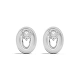 Shahla Karimi Jewelry Doshi Puff Studs with Asschers 14K White Gold