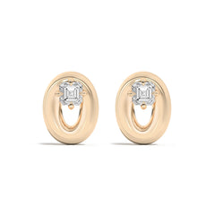 Shahla Karimi Jewelry Doshi Puff Studs with Asschers 14K Yellow Gold