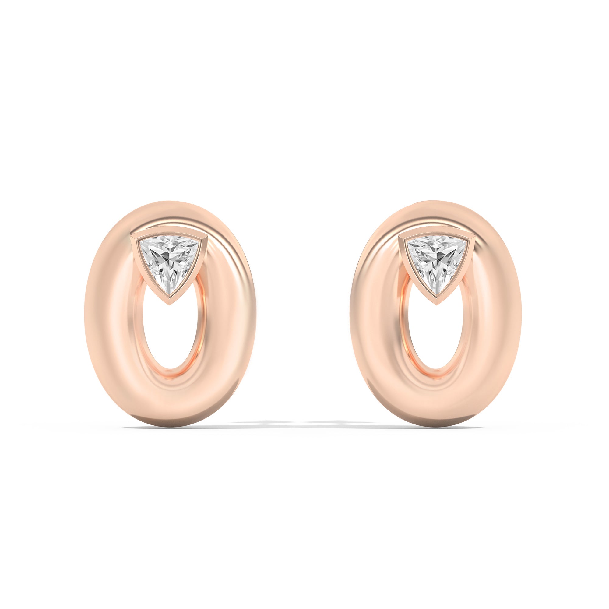 Shahla Karimi Jewelry Doshi Puff Studs with Trillions 14K Rose Gold