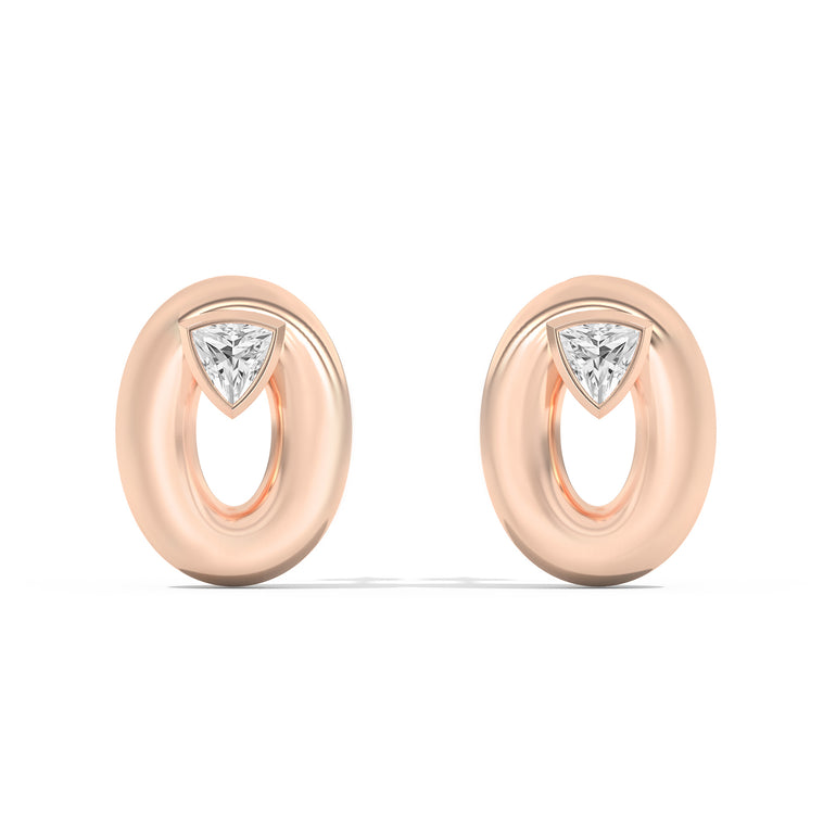 Shahla Karimi Jewelry Doshi Puff Studs with Trillions 14K Rose Gold