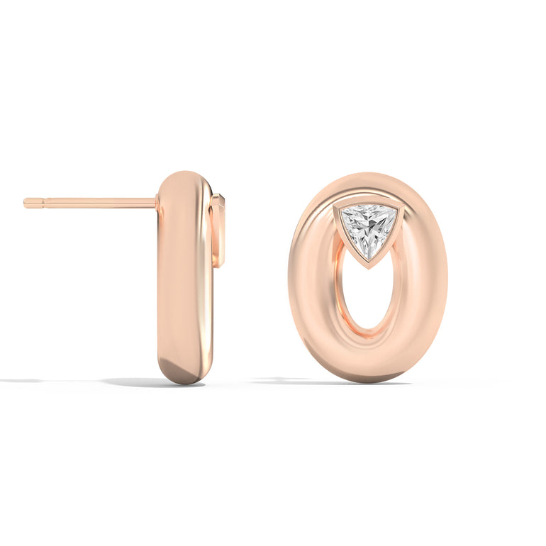 Shahla Karimi Jewelry Doshi Puff Studs with Trillions 14K Rose Gold