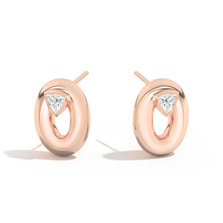 Shahla Karimi Jewelry Doshi Puff Studs with Trillions 14K Rose Gold