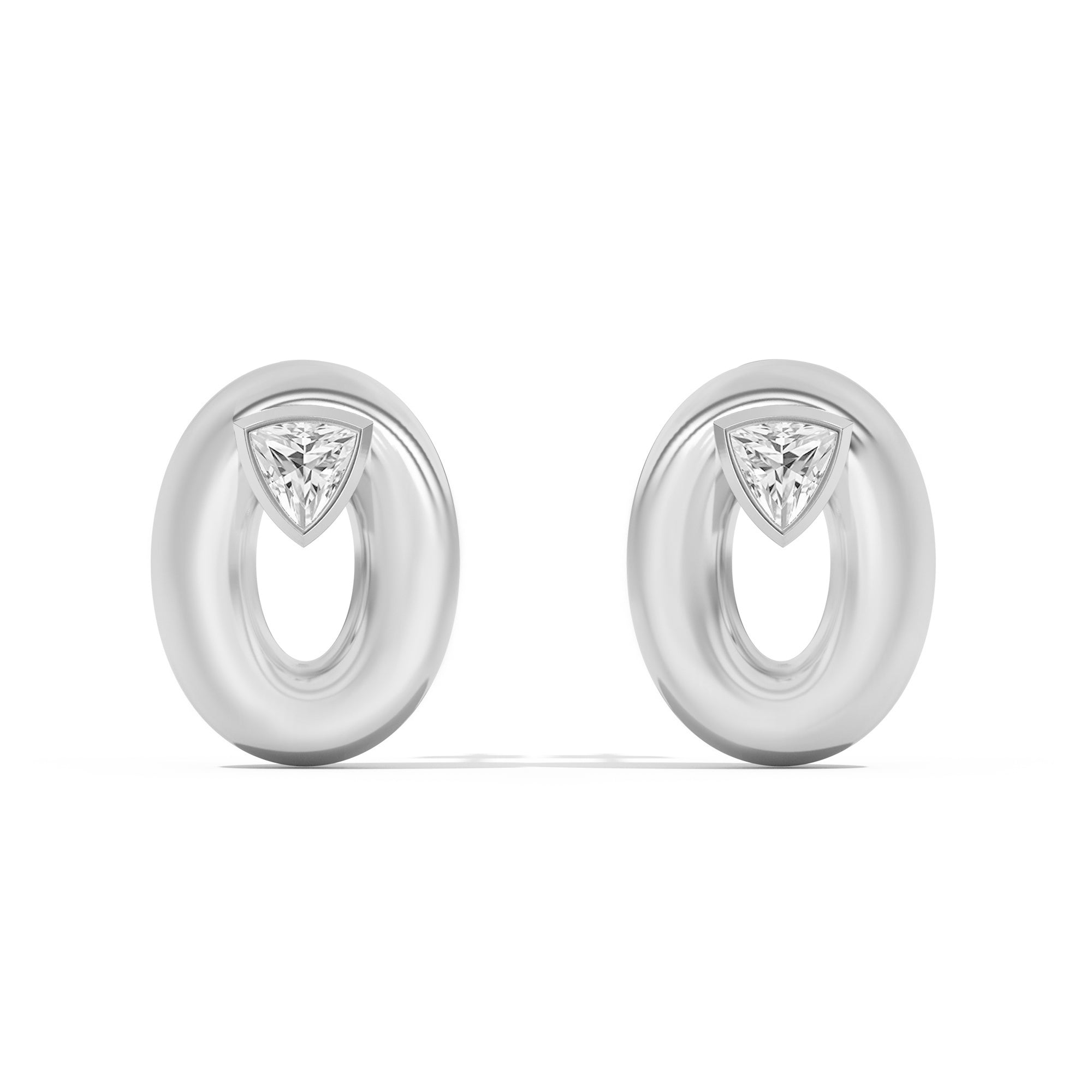 Shahla Karimi Jewelry Doshi Puff Studs with Trillions 14K White Gold