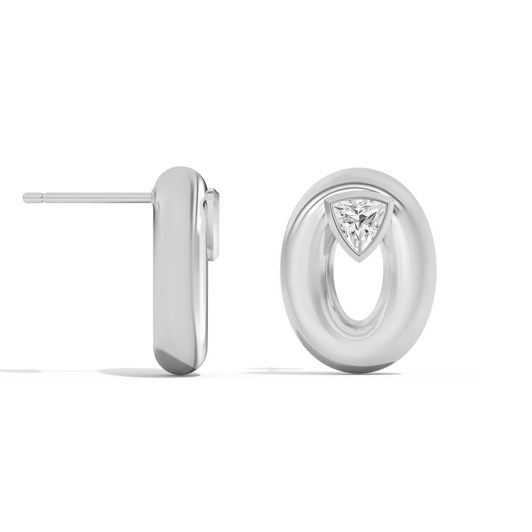 Shahla Karimi Jewelry Doshi Puff Studs with Trillions 14K White Gold