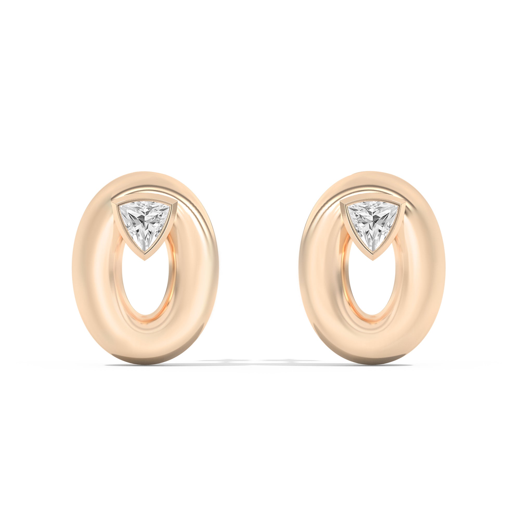 Shahla Karimi Jewelry Doshi Puff Studs with Trillions 14K Yellow Gold