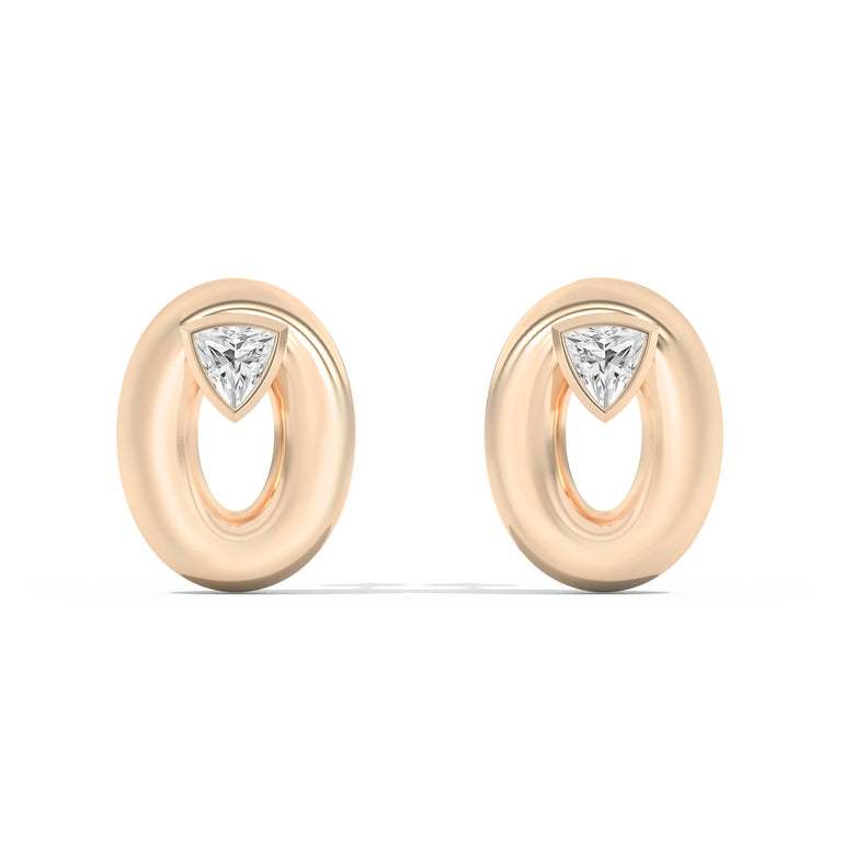 Shahla Karimi Jewelry Doshi Puff Studs with Trillions 14K Yellow Gold