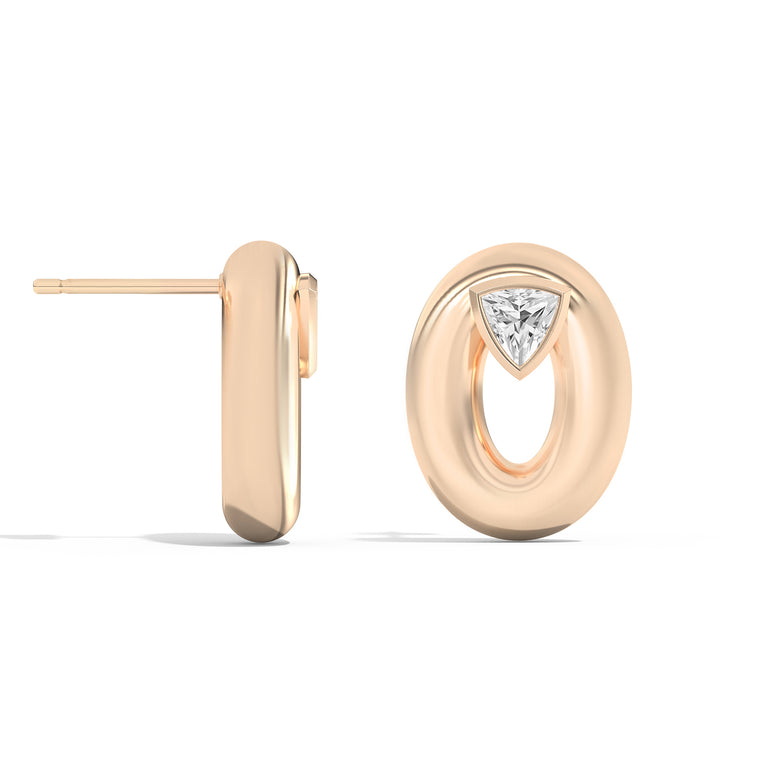 Shahla Karimi Jewelry Doshi Puff Studs with Trillions 14K Yellow Gold