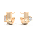 Shahla Karimi Jewelry Cloud Asymmetrical Half Arcs 14K Yellow Gold