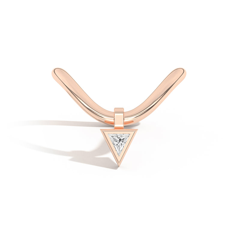 Shahla Karimi Jewelry Gaudí Curve Ring with Golden Triangle 14K Rose Gold