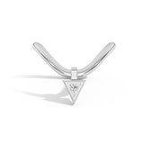 Shahla Karimi Jewelry Gaudí Curve Ring with Golden Triangle 14K White Gold