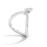 Shahla Karimi Jewelry Gaudí Curve Ring with Golden Triangle 14K White Gold