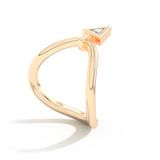 Shahla Karimi Jewelry Gaudí Curve Ring with Golden Triangle 14K Yellow Gold