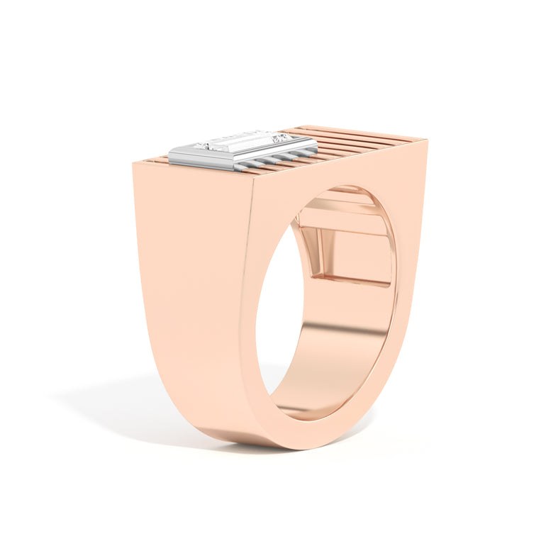 Shahla Karimi Scarpa Baguette D Ring  14K Rose Gold