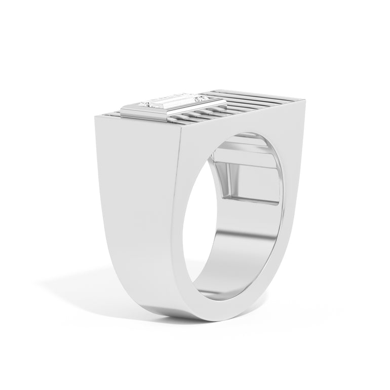 Shahla Karimi Scarpa Baguette D Ring  14K White Gold