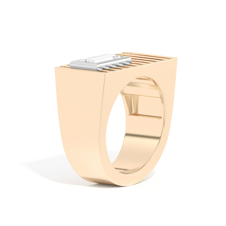 Shahla Karimi Scarpa Baguette D Ring  14K Yellow Gold