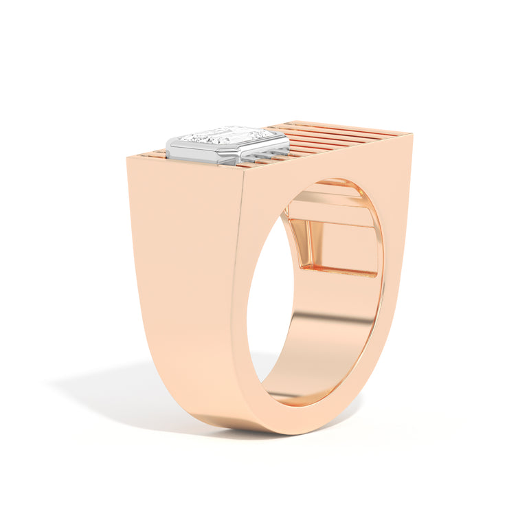 Shahla Karimi Scarpa Emerald D Ring 14K Rose Gold