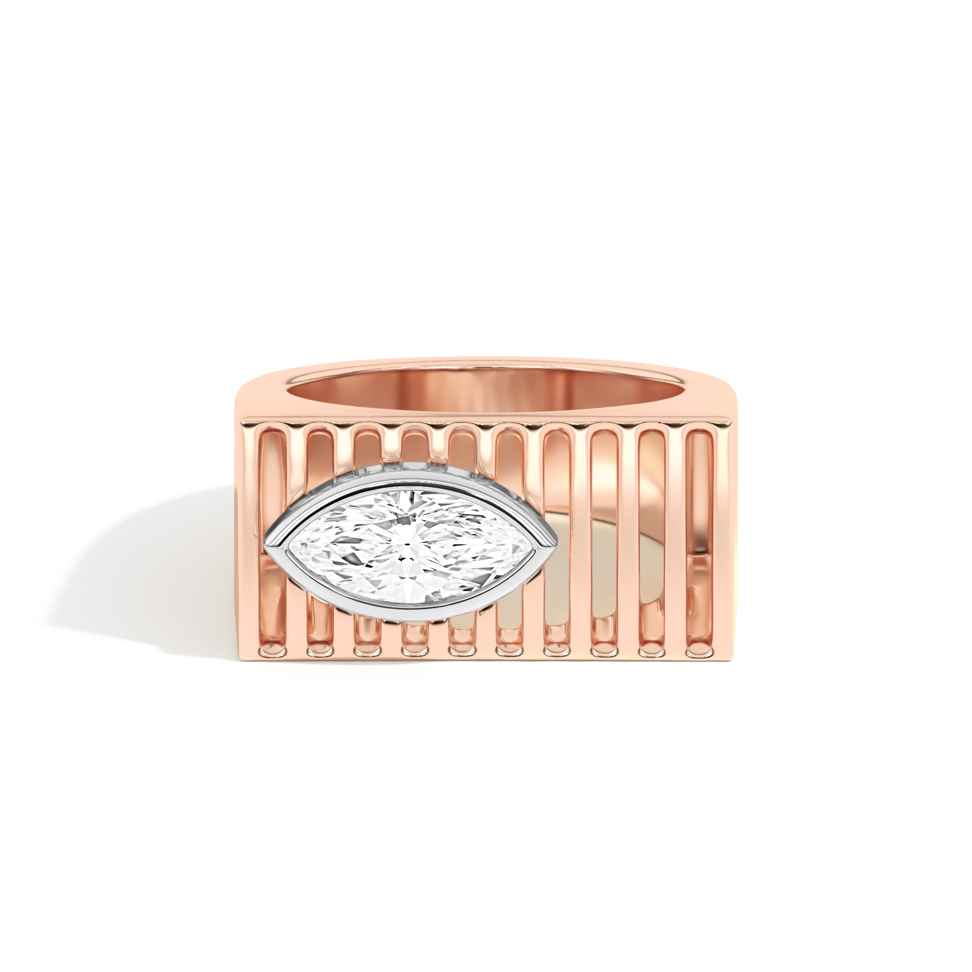 Shahla Karimi Scarpa Marquise D Ring 14K  Rose Gold