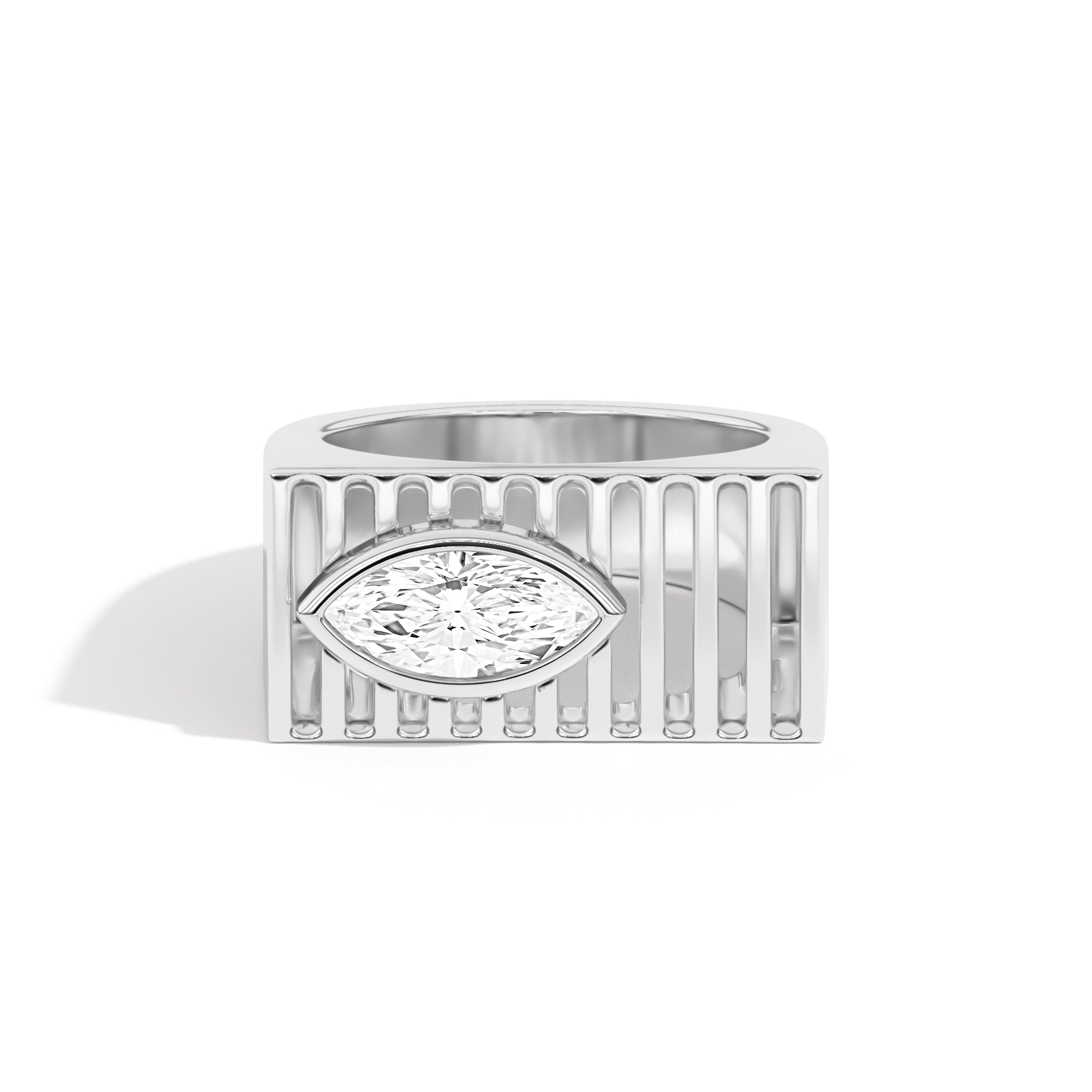 Shahla Karimi Scarpa Marquise D Ring 14K  White Gold