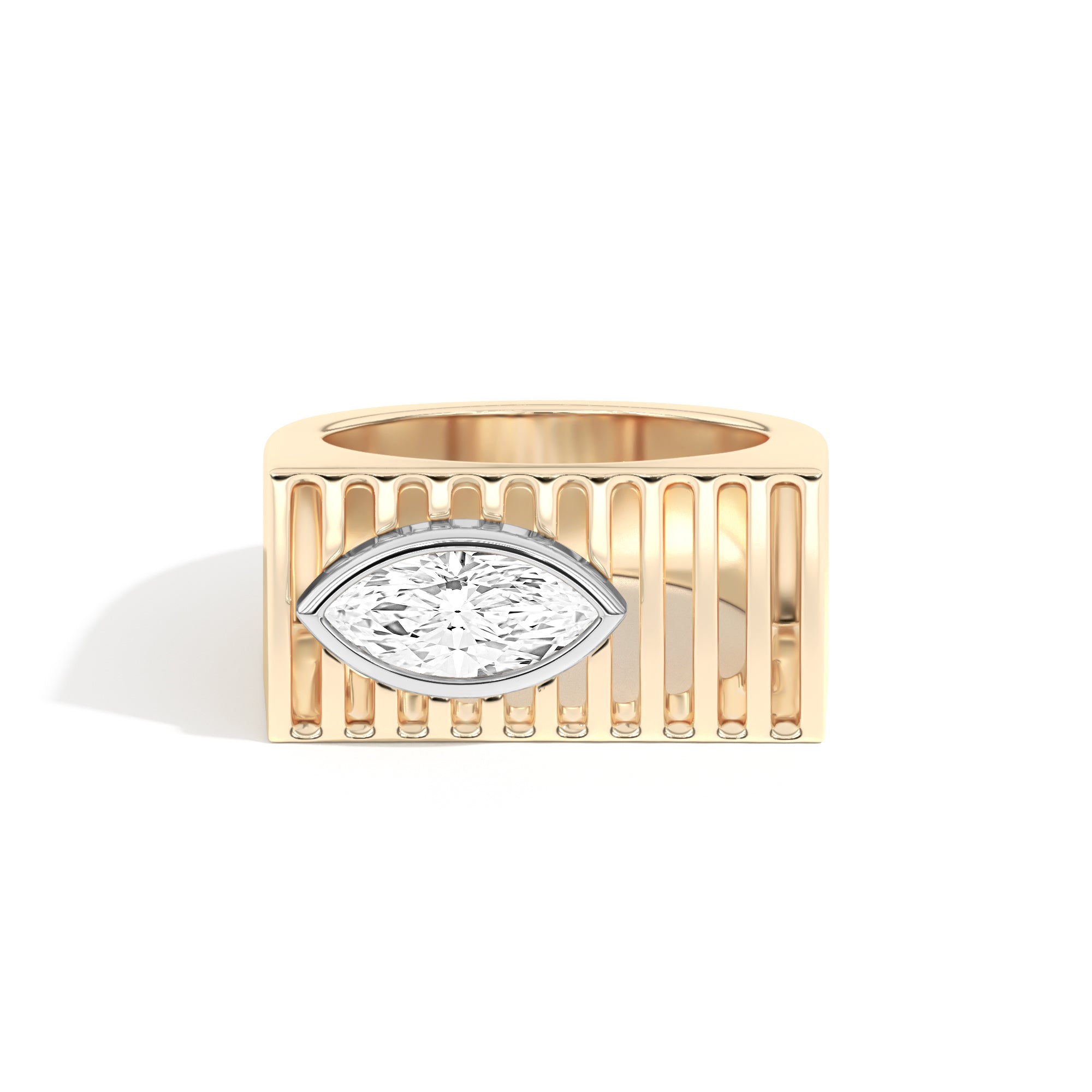 Shahla Karimi Scarpa Marquise D Ring 14K  Yellow Gold