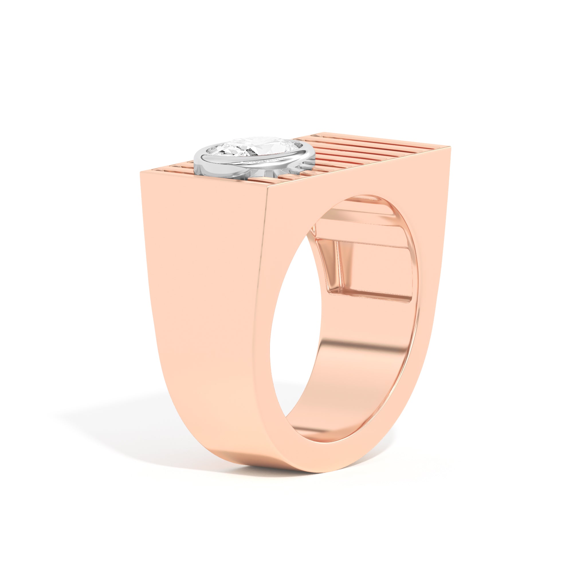 Shahla Karimi Scarpa Oval D Ring 14K  Rose Gold