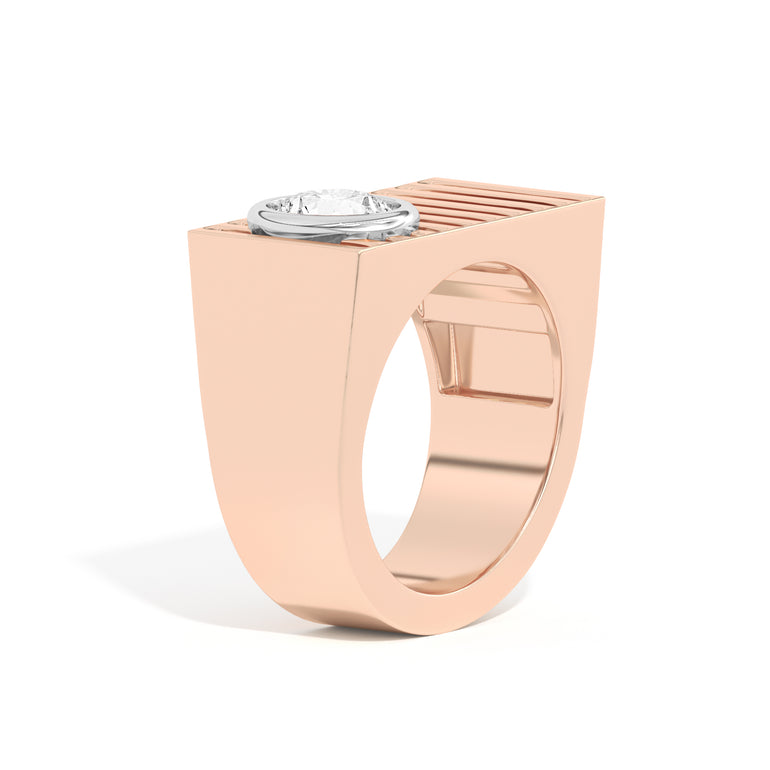 Shahla Karimi Scarpa Round D Ring 14K Rose Gold