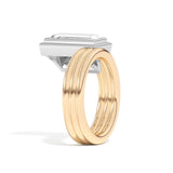 Shahla Karimi Scarpa Baguette Offset Double Bezel Ring 14K Yellow Gold