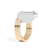 Shahla Karimi Scarpa Baguette Offset Double Bezel Ring 14K Yellow Gold