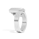 Shahla Karimi Scarpa Baguette Offset Double Bezel Ring Platinum