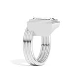 Shahla Karimi Scarpa Baguette Offset Double Bezel Ring Platinum
