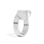 Shahla Karimi Scarpa Cushion Offset Double Bezel Ring 14K White Gold