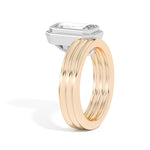 Shahla Karimi Scarpa Emerald Offset Double Bezel Ring 14K Yellow Gold