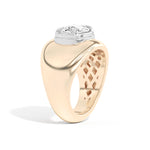 Shahla Karimi Scarpa Cushion Double Bezel Bombe Ring  14K Yellow Gold