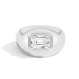 Shahla Karimi Scarpa Emerald Double Bezel Bombe Ring  14K White Gold