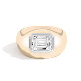 Shahla Karimi Scarpa Emerald Double Bezel Bombe Ring  14K Yellow Gold