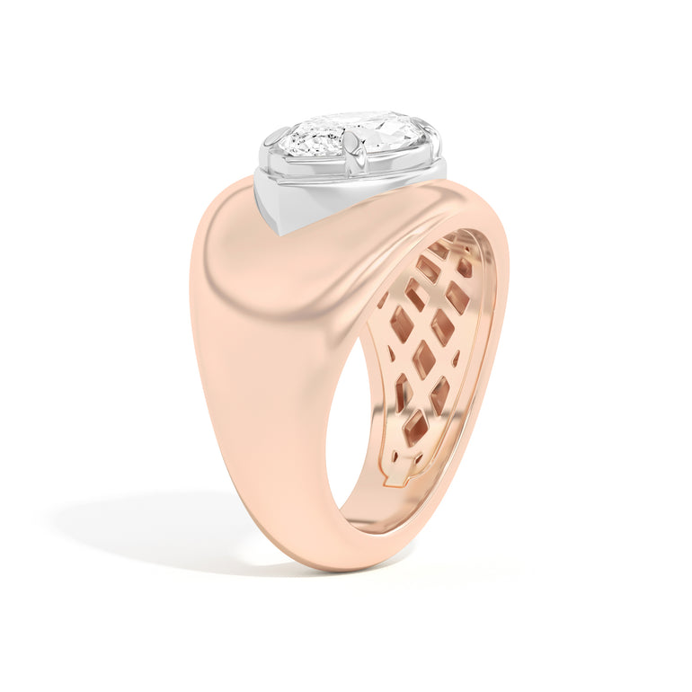 Shahla Karimi Scarpa Marquise Double Bezel Bombe Ring  14K Rose Gold