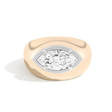 Shahla Karimi Scarpa Marquise Double Bezel Bombe Ring  14K Yellow Gold