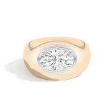 Shahla Karimi Scarpa Oval Double Bezel Bombe Ring  14K Yellow Gold