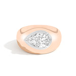 Shahla Karimi Scarpa Pear Double Bezel Bombe Ring  14K Rose Gold