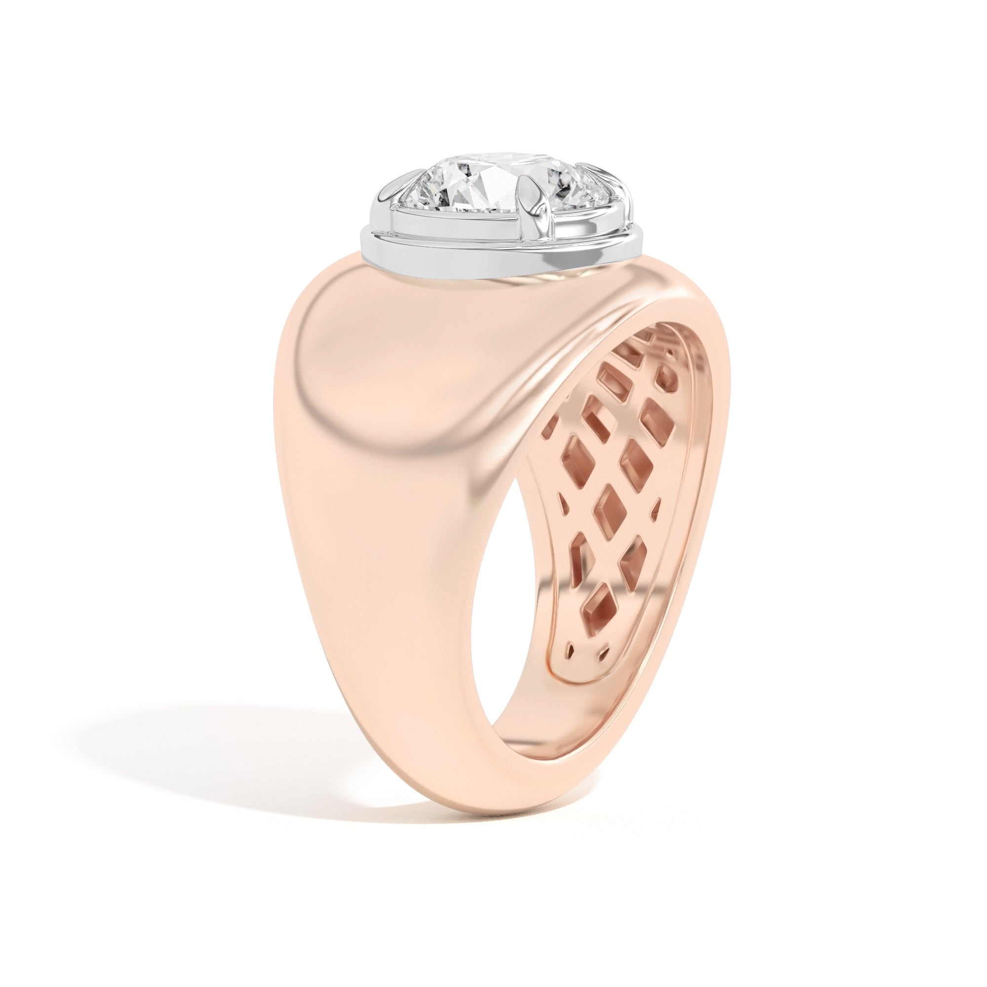 Shahla Karimi Scarpa Brilliant Double Bezel Bombe Ring 14K Rose Gold