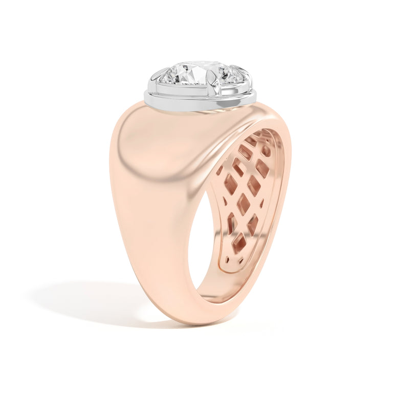 Shahla Karimi Scarpa Brilliant Double Bezel Bombe Ring 14K Rose Gold